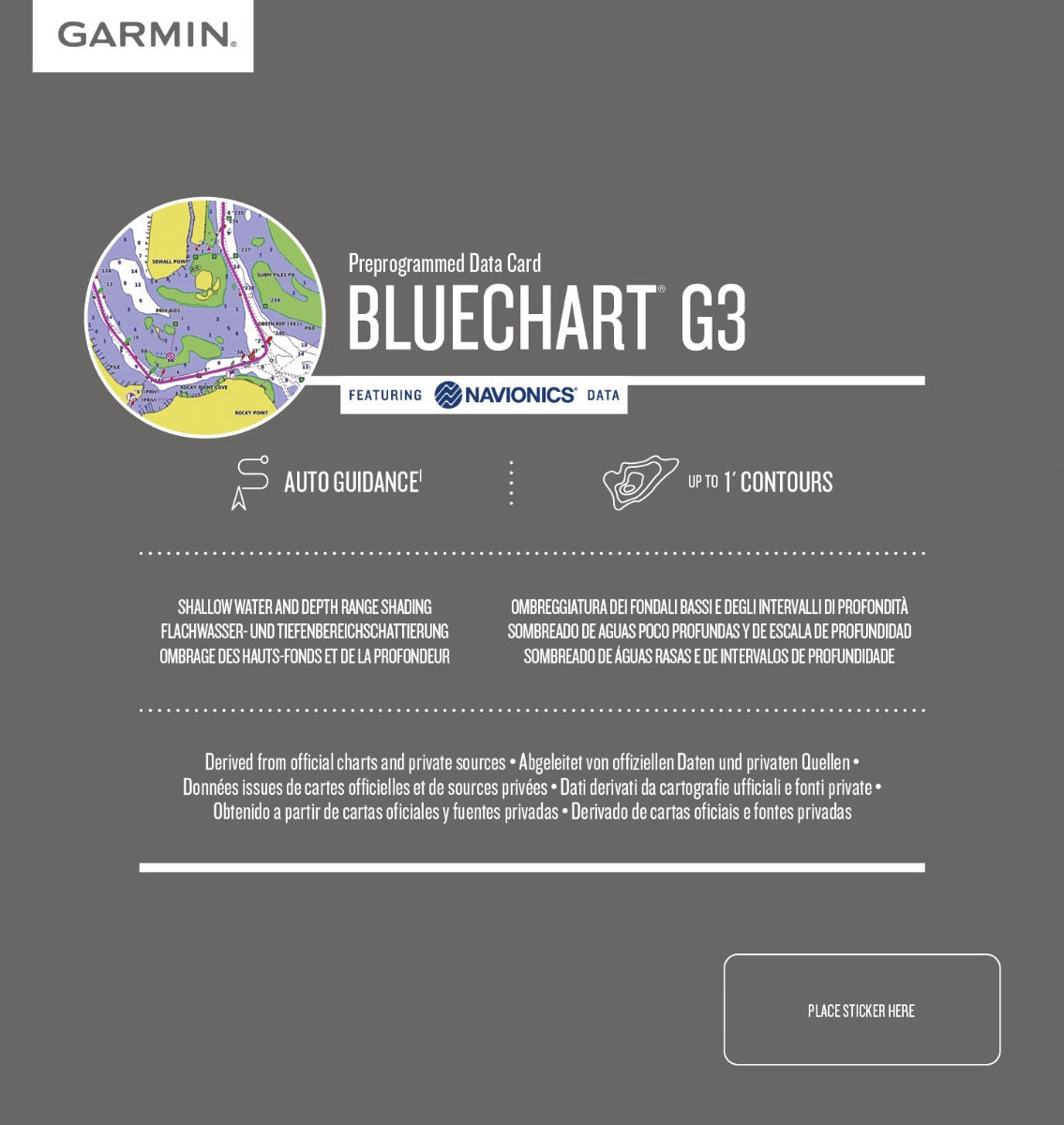 Garmin BlueChart G3 preprogrammed data card for Australia and New Zealand coastal charts on microSD/SD