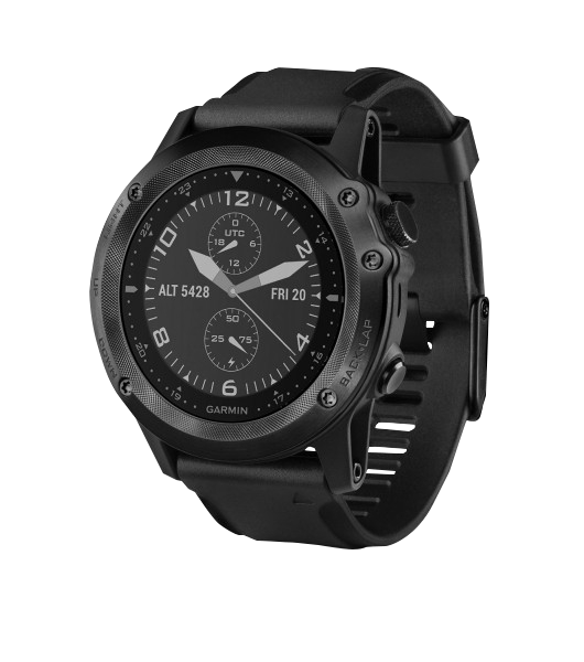 Garmin Tactix Bravo rugged GPS smartwatch with black silicone band, certified refurbished