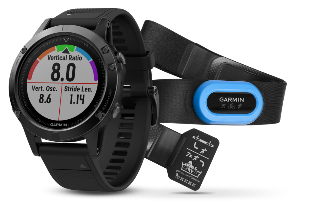 Garmin Fenix 5 Sapphire Bundle, Black w/ Black Band (010-01688-31) by Garmin