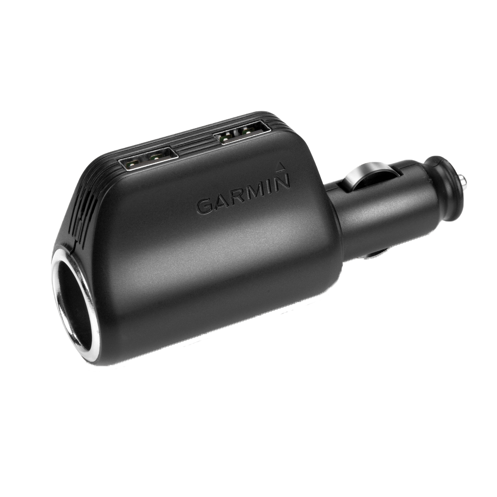 Garmin black high-speed multi-charger car charger with dual USB ports (010-10723-17)