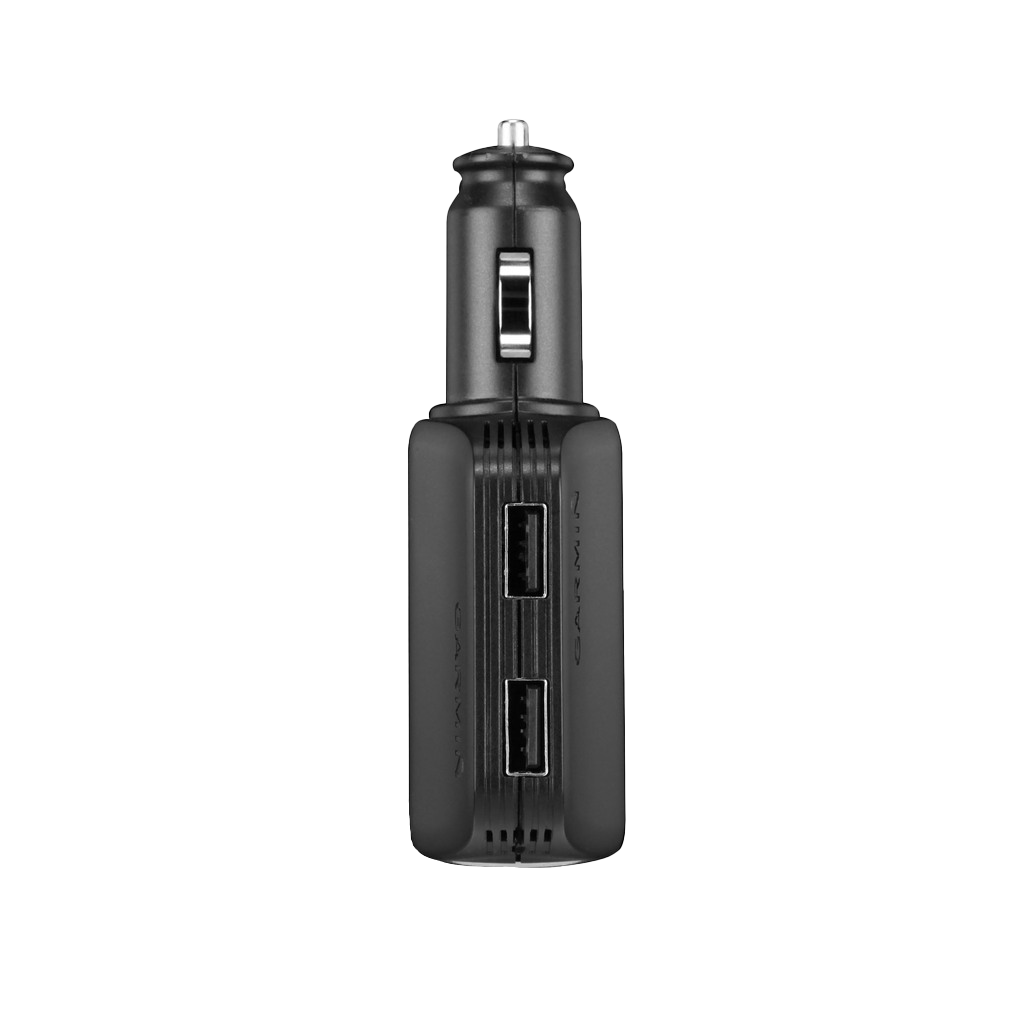 Garmin High-speed Multi-charger car charger with dual USB ports, black