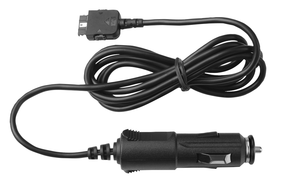 Garmin vehicle power cable for GPS devices, black car charger with Garmin connector