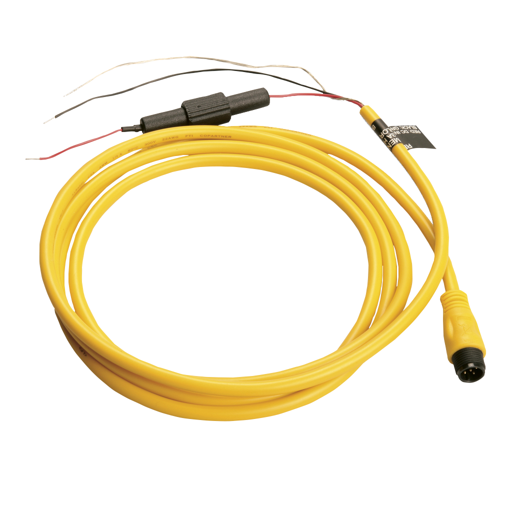 Garmin NMEA 2000 power cable, yellow marine electronics accessory with 5-pin connector