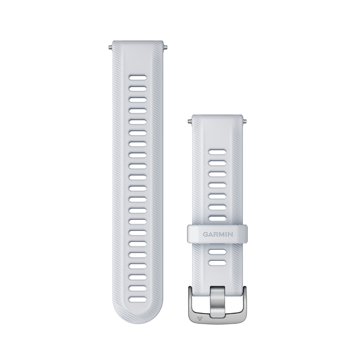 Garmin Forerunner 22 mm Whitestone watch bands with silver hardware; two-band set