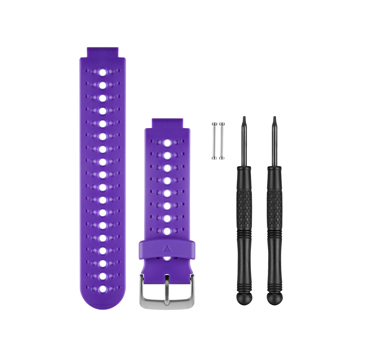 Garmin Purple Strike Watch Bands kit with two purple bands, pins, and two screwdrivers (010-11251-84)