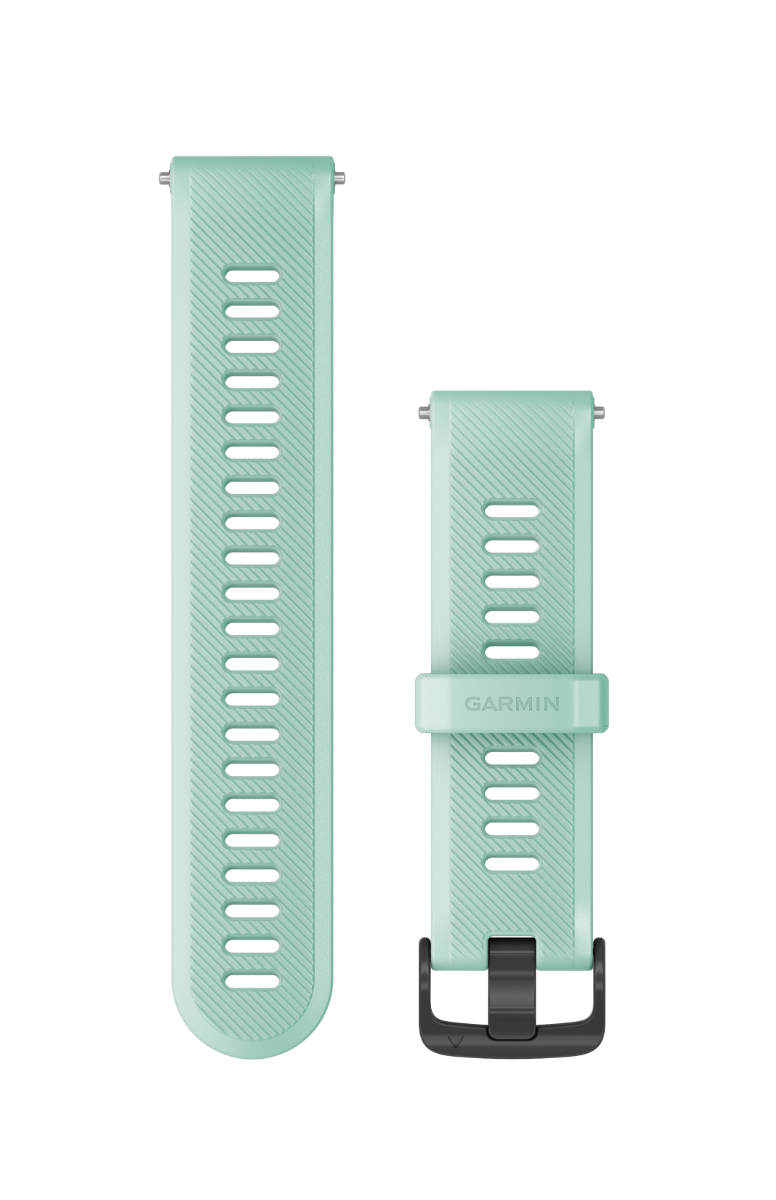 Garmin 745 replacement watch strap set in slate hardware with Neo Tropic band, mint color, 2-piece
