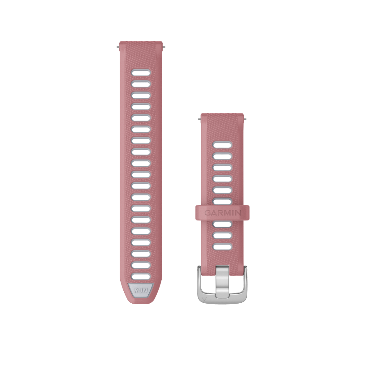 Garmin Quick Release Bands (18 mm) pink/Whitestone with silver hardware, two-piece set
