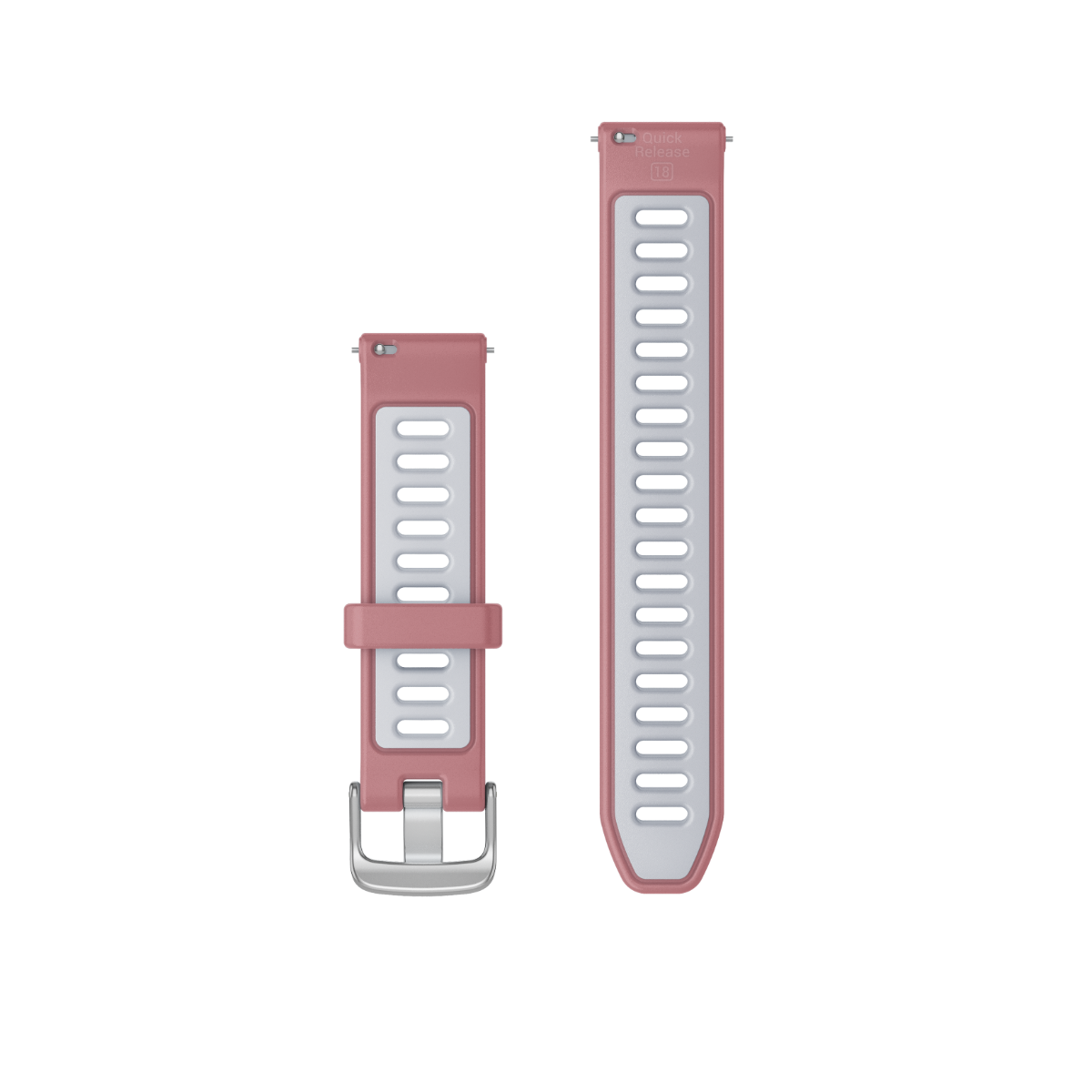 Garmin Quick Release Watch Bands 18mm Pink/Whitestone with Silver Hardware, two-band set