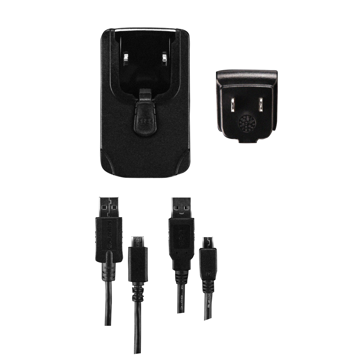 Garmin AC Adapter Cable USA, black, with wall charger and four USB connectors