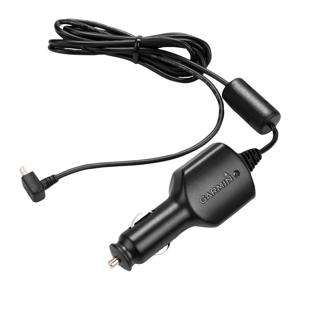 Garmin vehicle power cable for car cigarette lighter, black with coiled cord
