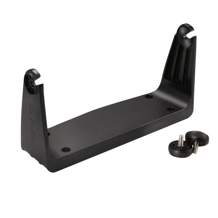 Garmin bail mount with pair of knobs, black plastic bracket for EchoMAP and GPSMAP marine chartplotters