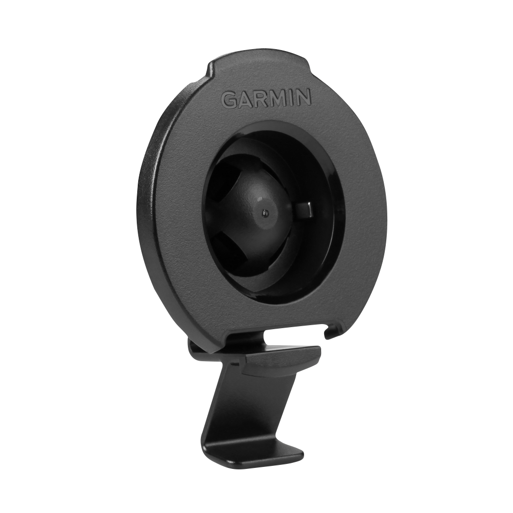 Garmin Universal Mount, black plastic circular mount with Garmin branding