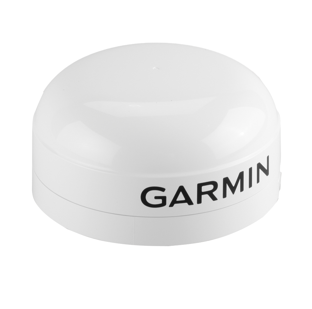 Garmin GA 38 GPS/GLONASS antenna, white plastic dome with Garmin branding