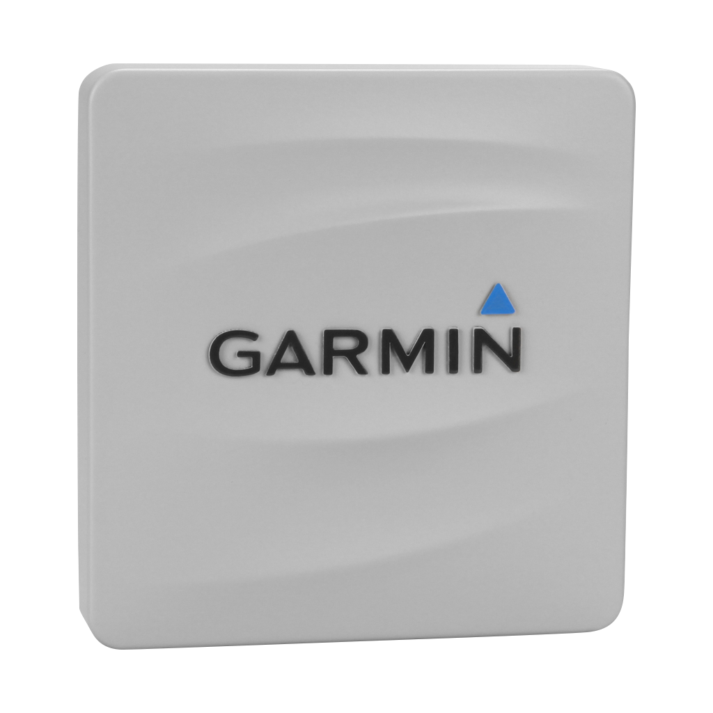 Garmin protective cover for GMI and GNX marine displays, gray plastic with Garmin logo.