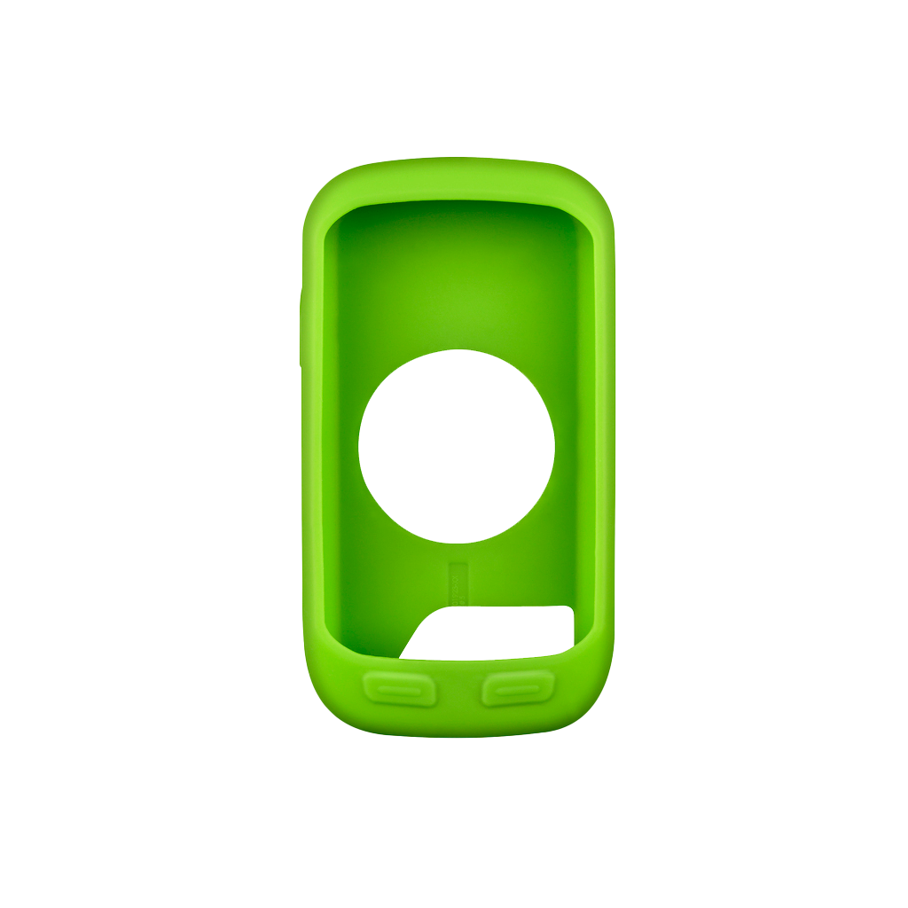 Garmin Edge 1000 silicone case green; bright silicone cover with circular cutout and bottom button openings.