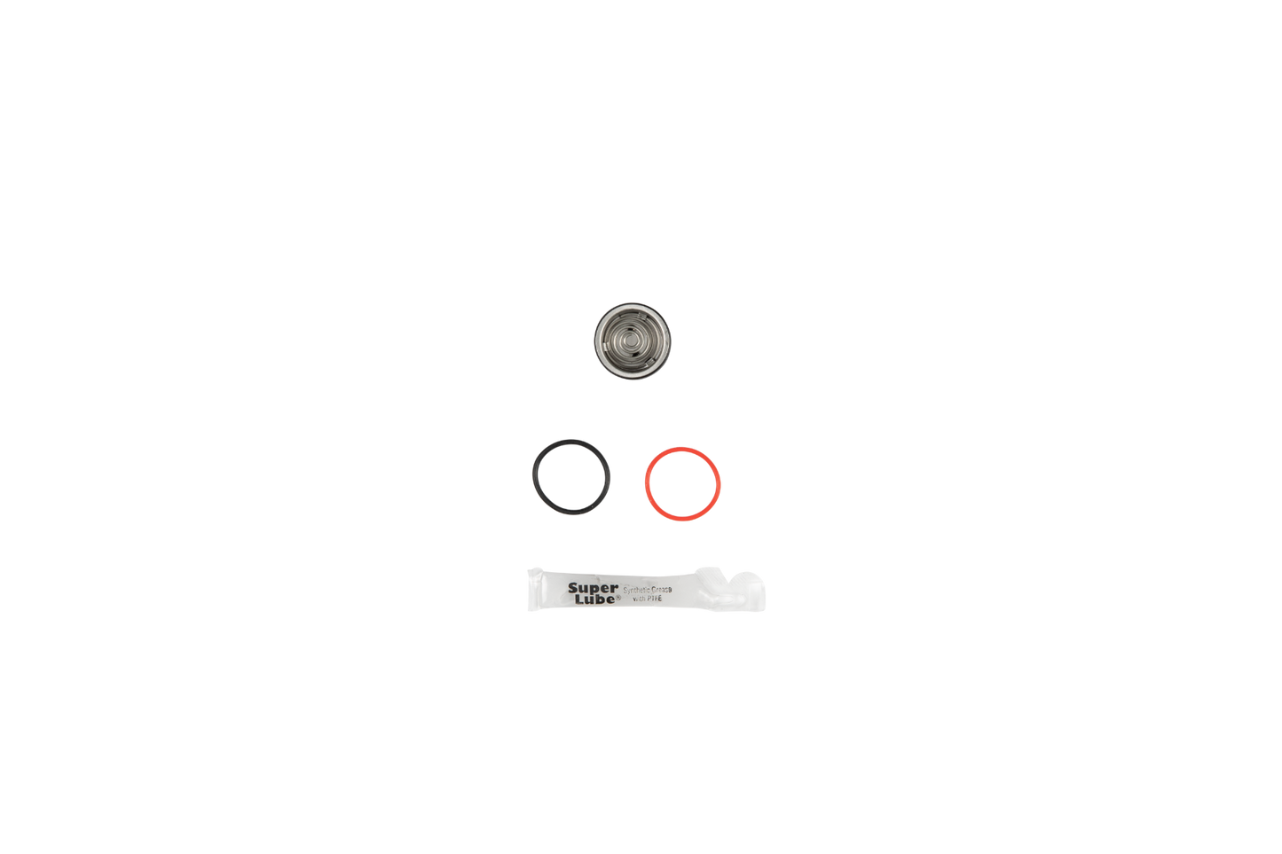 Garmin Cap and O-Ring Kit with metal cap, two O-rings (black and red), and grease packet.