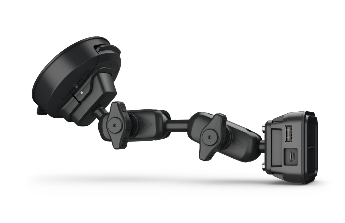 Garmin Performance Vehicle windshield mounting kit; black suction mount with dual articulating arms (010-13081-00)