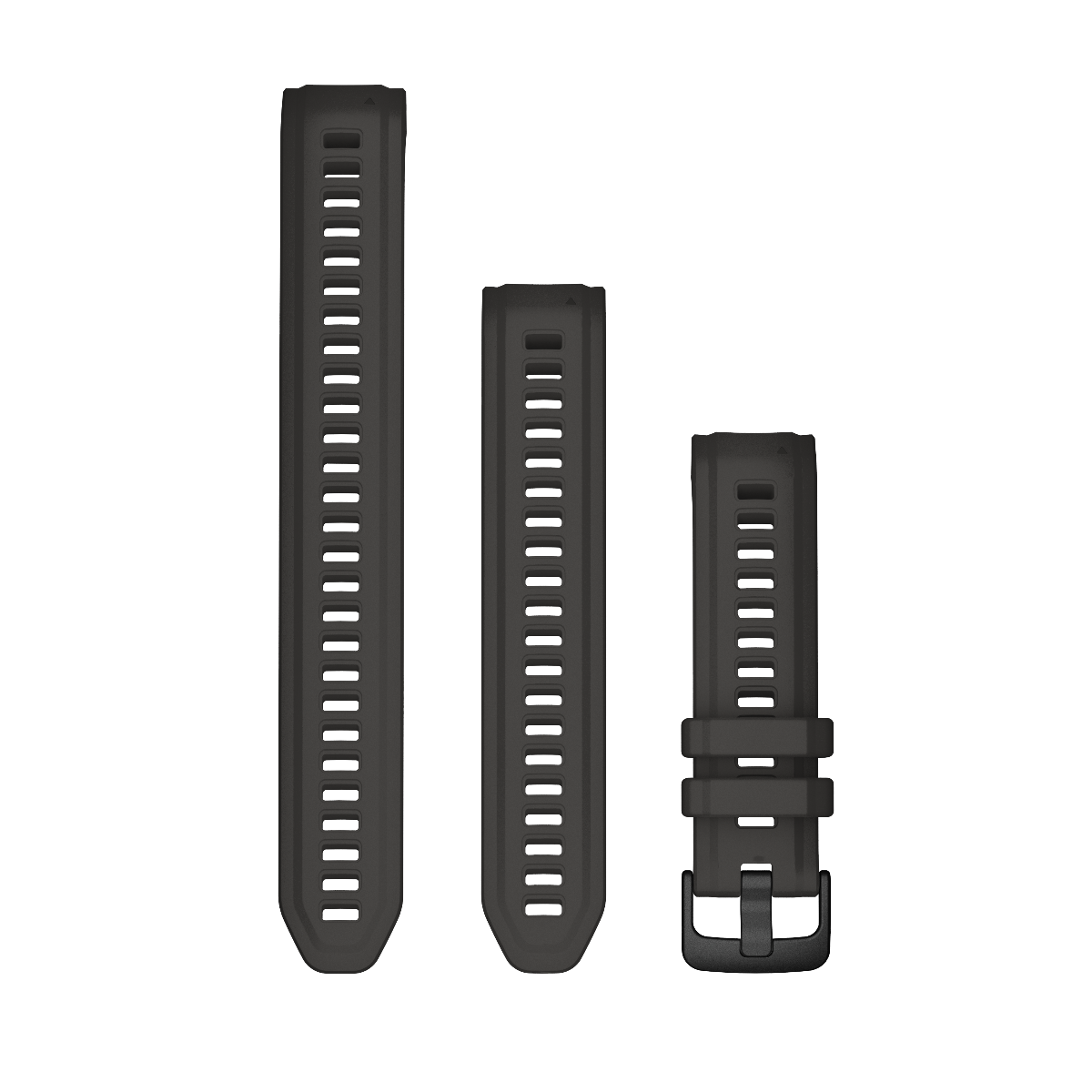 Garmin 20mm graphite silicone watch bands, three-piece set (010-13104-00)