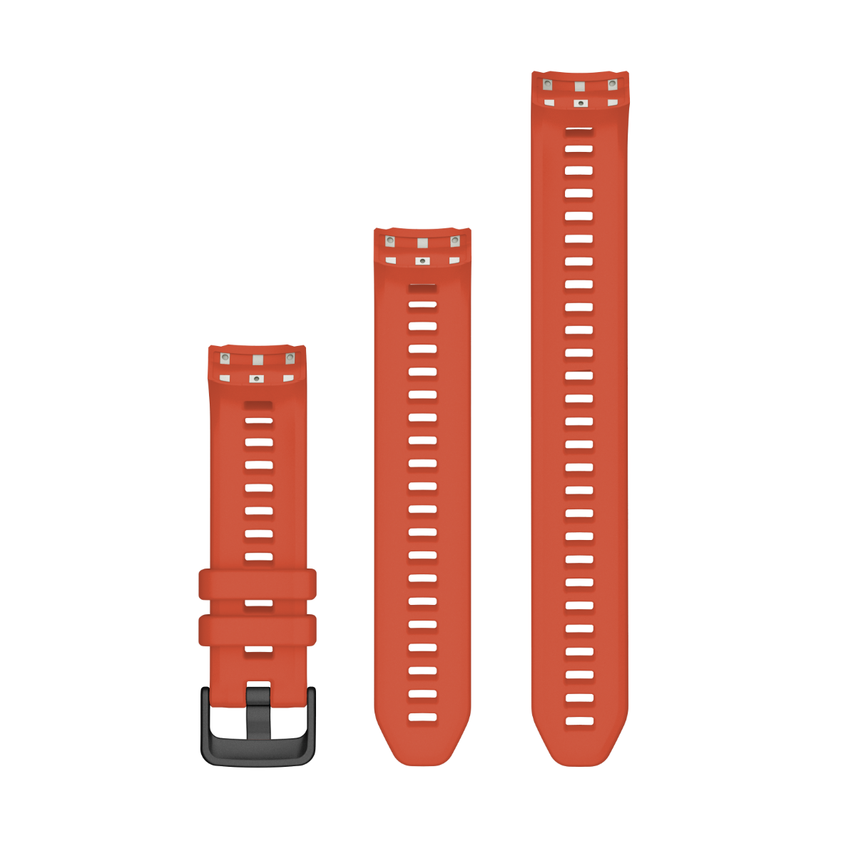 Garmin 20mm watch bands Poppy orange; set of 3 pieces including buckle piece and two bands for Garmin watches.