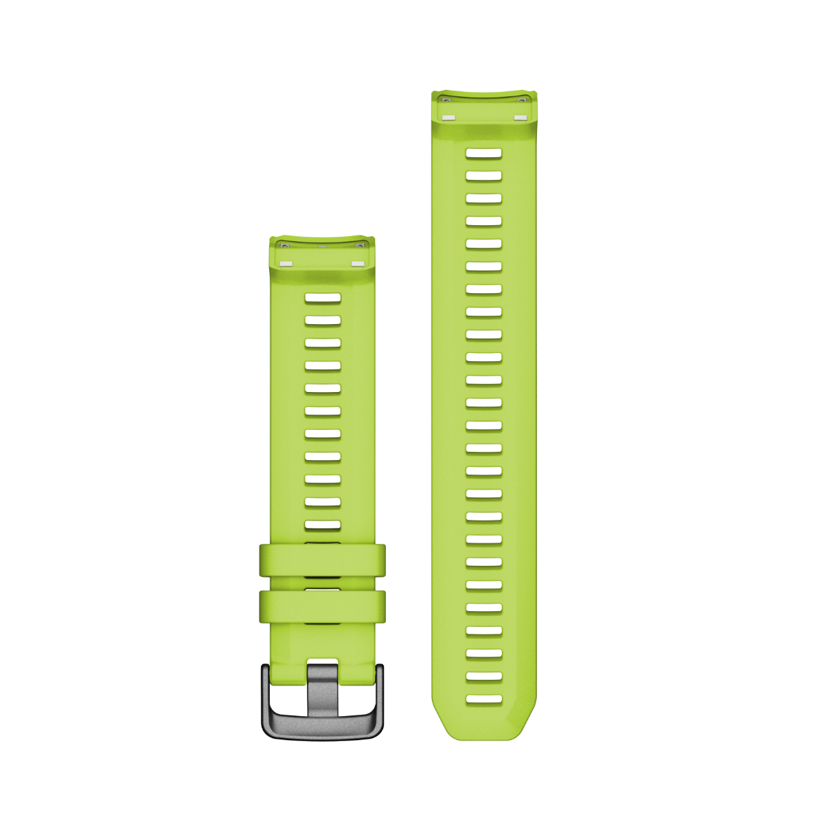 Garmin 22mm electric lime watch bands, two-piece silicone straps with buckles