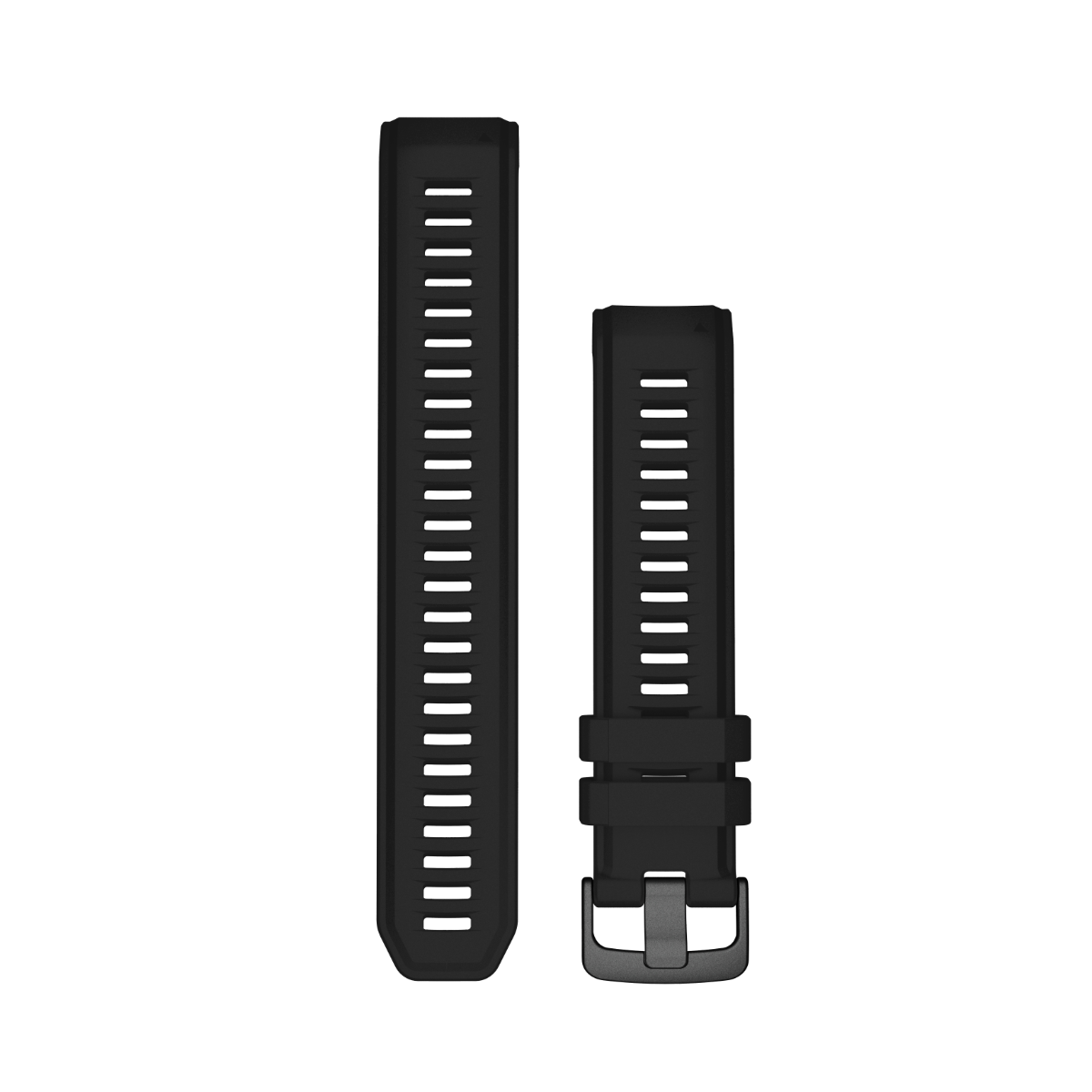 Garmin 22mm watch bands in black; two-band set with buckle (010-13105-06)