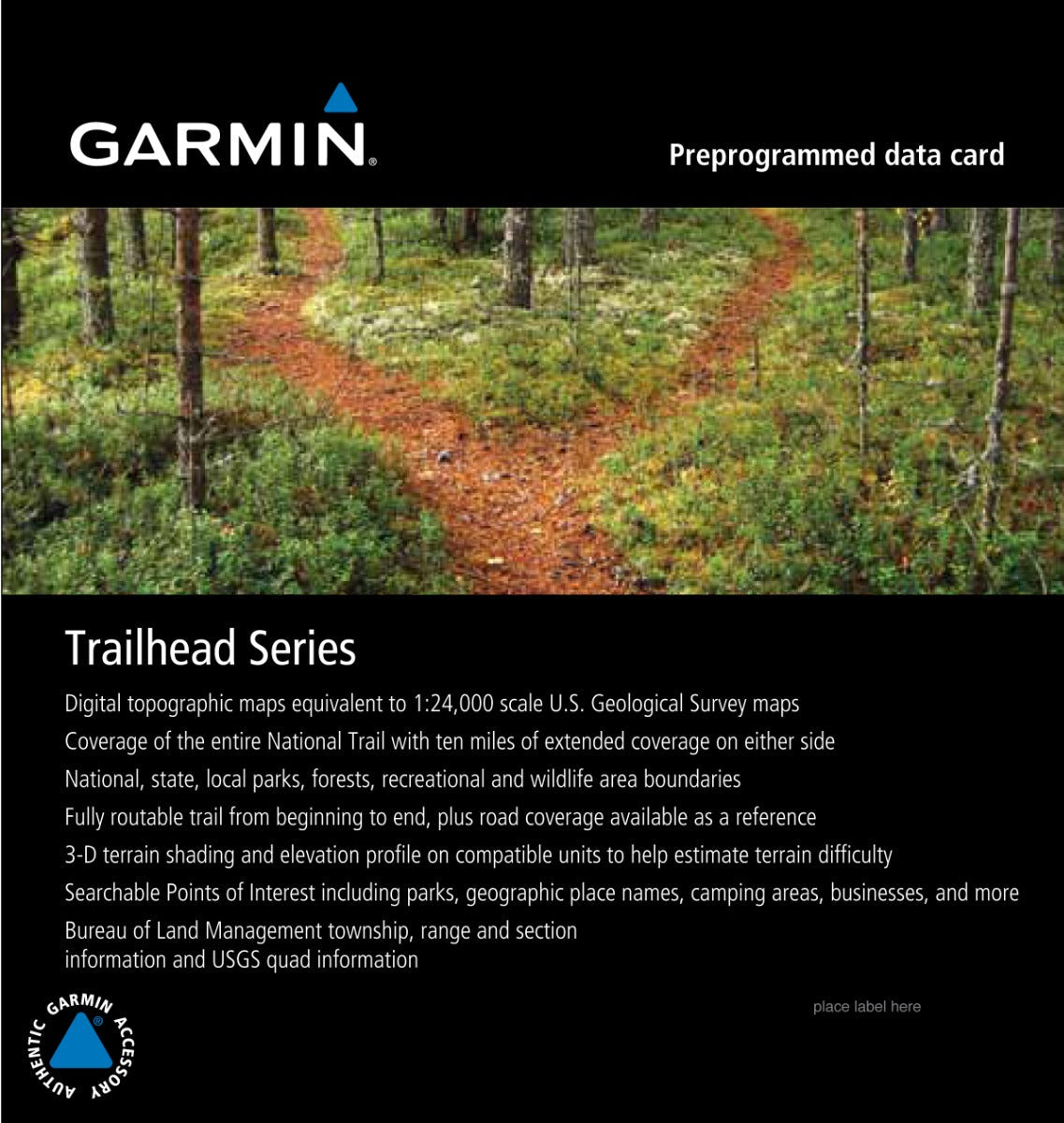 Garmin Trailhead Series Appalachian Trail microSD card (010-C1058-00), preprogrammed GPS map data.
