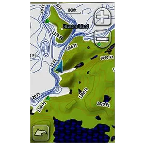 Garmin Boundary Waters map card microSD/SD, green land and blue water map design