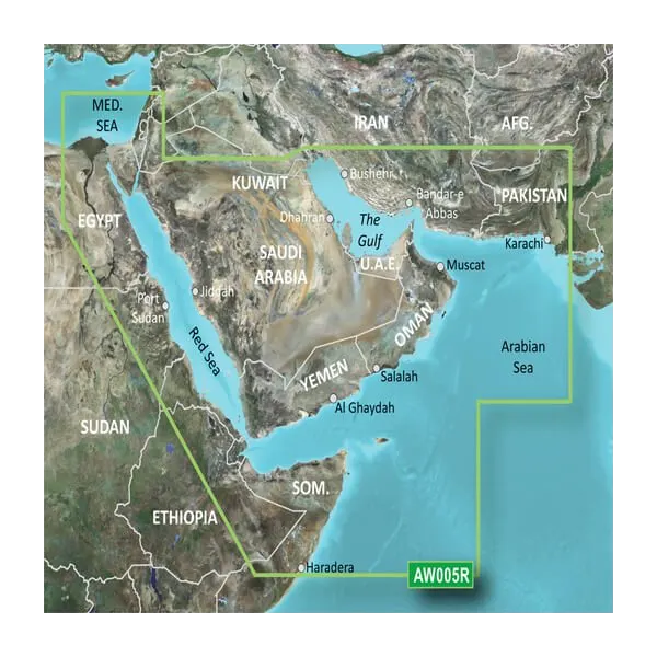 Garmin Gulf and Red Sea BlueChart g3 coastal map on microSD/SD HXAW005R