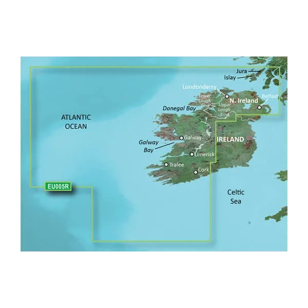 Garmin map card for Ireland West Coastal and Inland BlueChart g3 EU005R microSD/SD