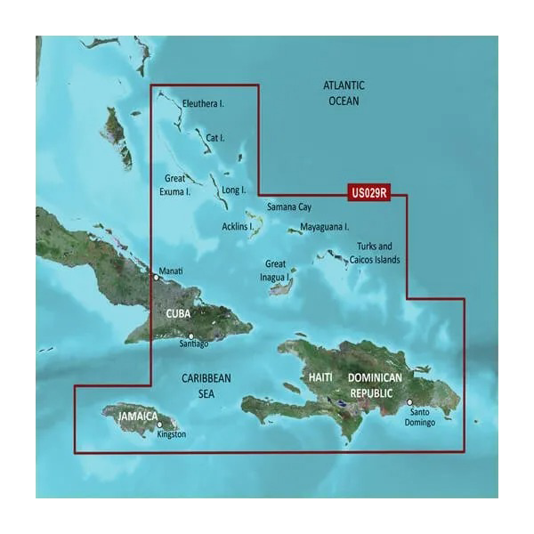 Garmin Southern Bahamas Coastal Charts BlueChart g3 map card HXUS029R for microSD/SD
