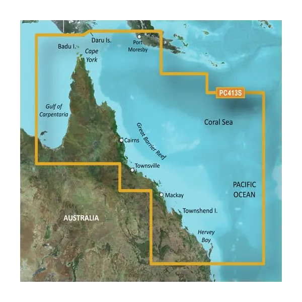 Garmin BlueChart g3 map card for Mornington Island to Hervey Bay coastal charts, HXPC413S microSD/SD