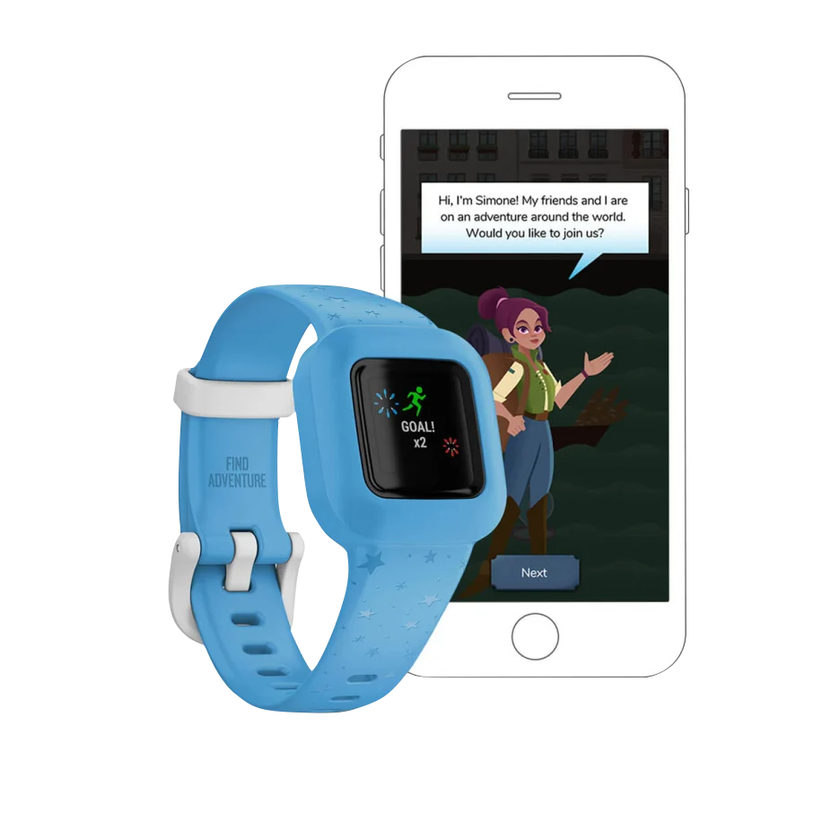 Garmin vivofit jr 3 blue star activity tracker, certified refurbished