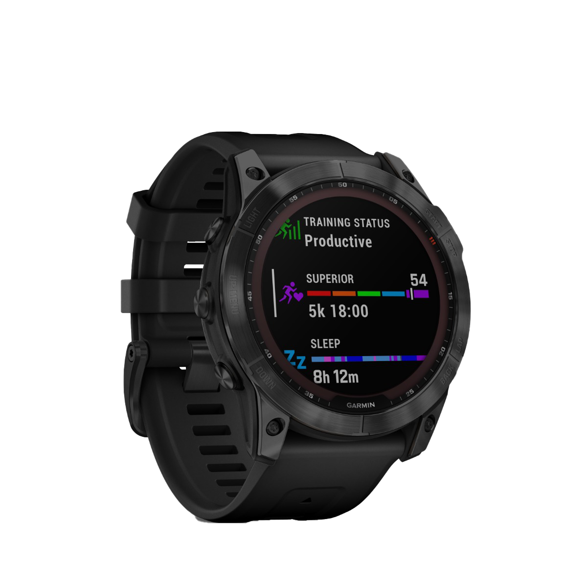 Garmin Fenix 7x Sapphire Solar smartwatch with black DLC titanium bezel and black band