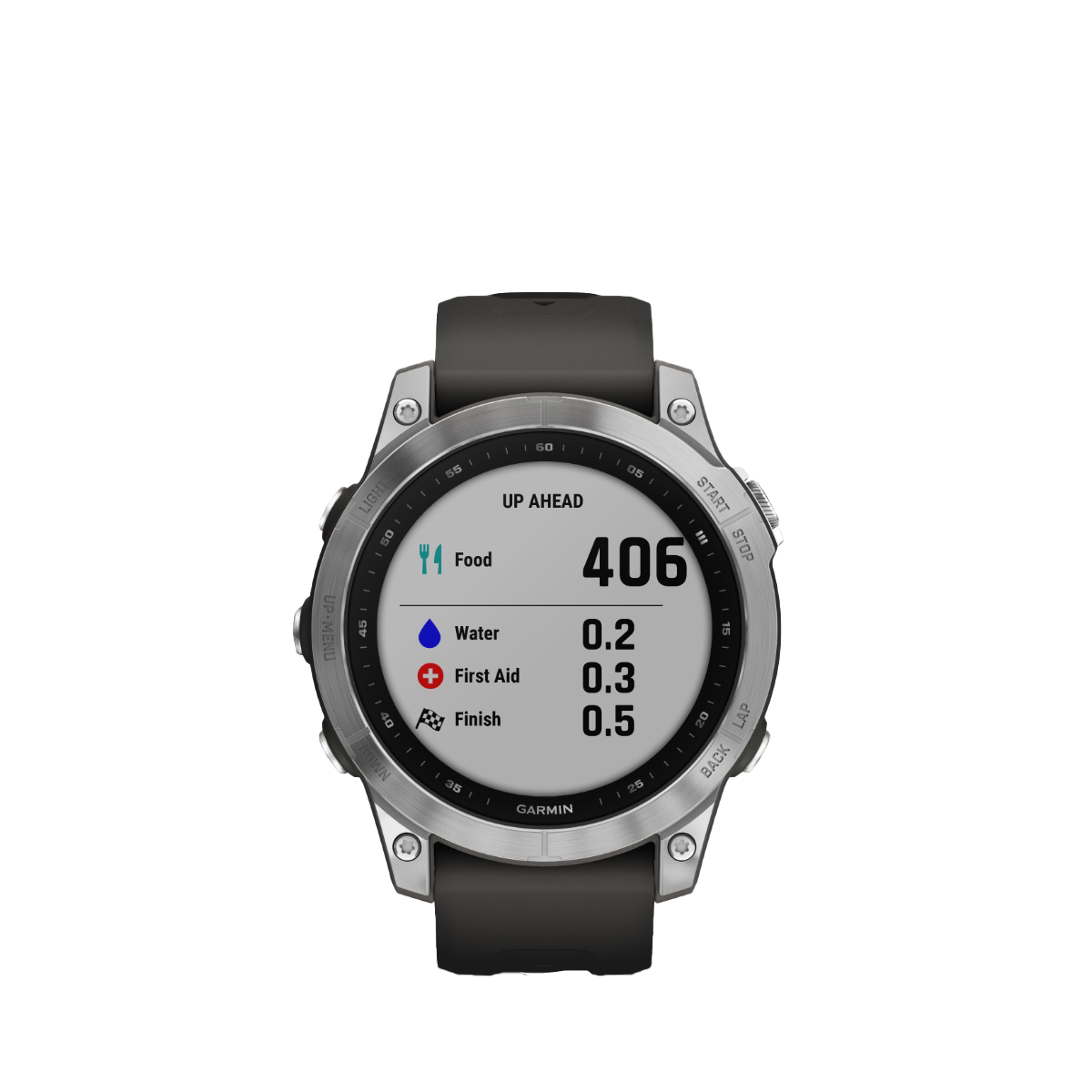 Garmin fenix 7S smartwatch, silver bezel with graphite band (010-02539-00)