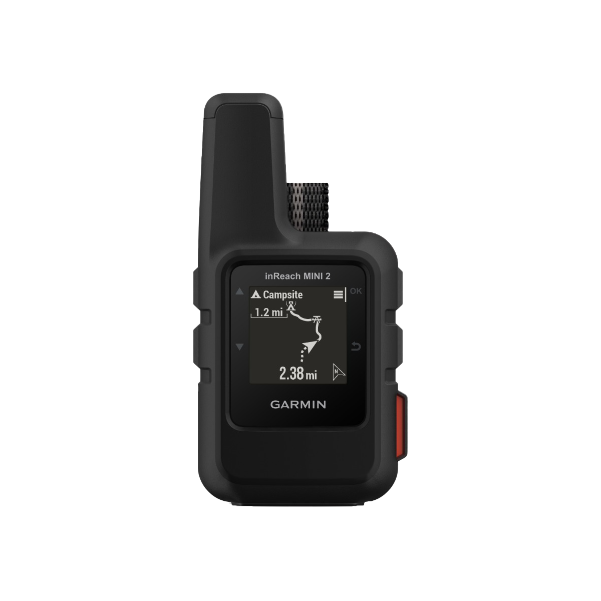 Garmin inReach Mini 2 satellite communicator, black, rugged handheld GPS with map display