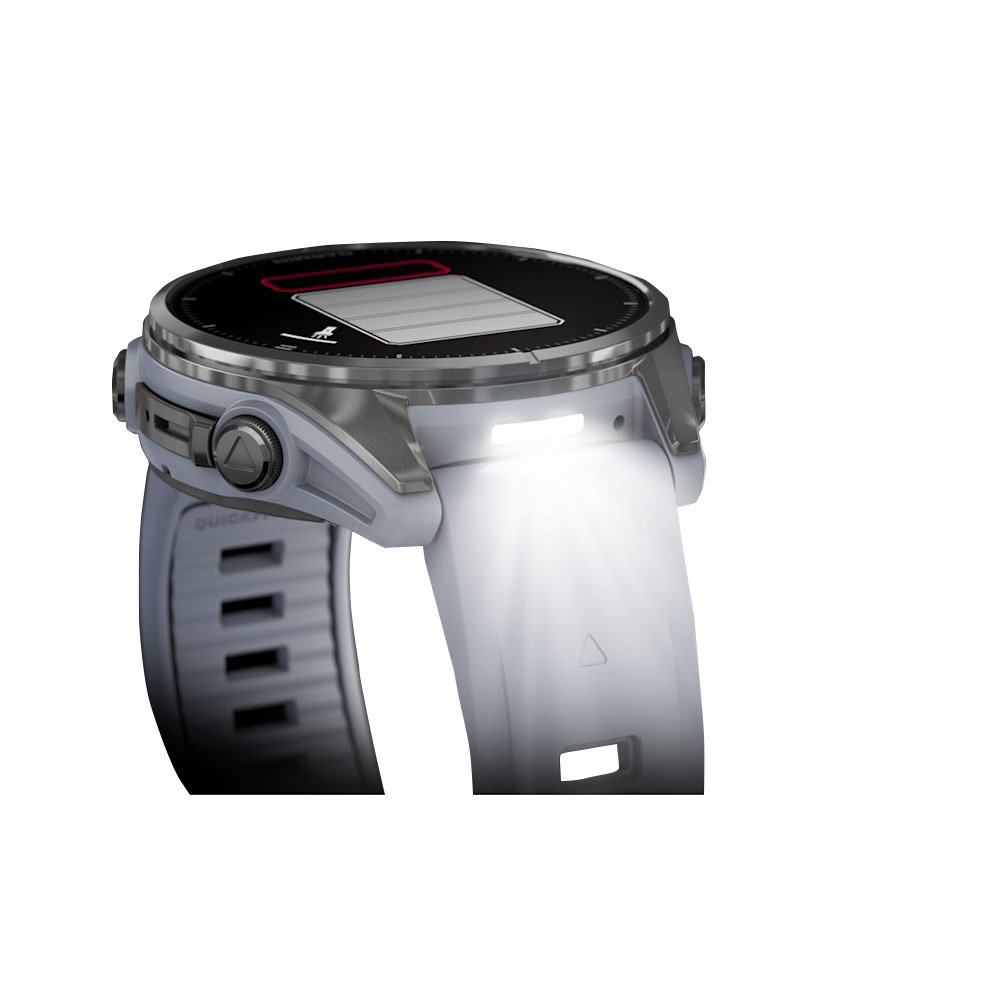 Garmin Fenix 8 smartwatch, AMOLED 43mm, silver case with Whitestone silicone band