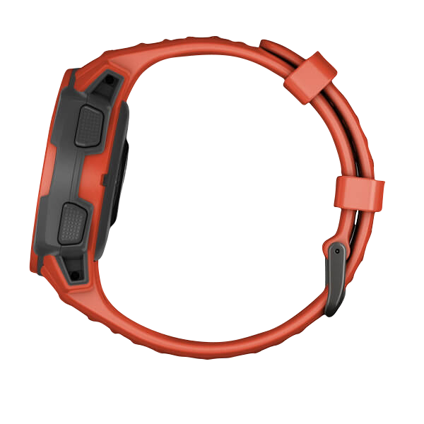 Garmin Instinct Solar rugged GPS smartwatch, flame red, certified refurbished