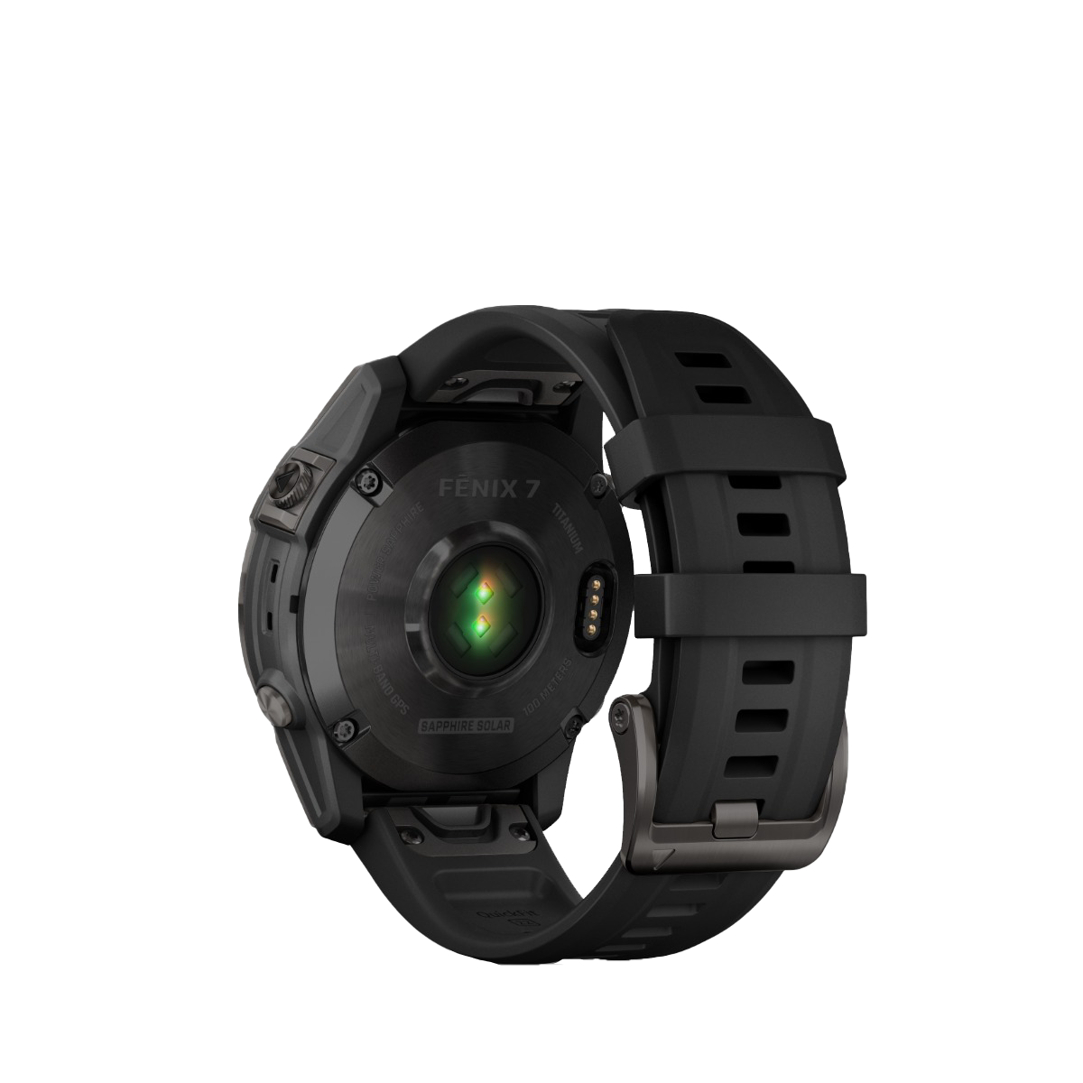 Garmin fenix 7S Sapphire Solar watch, carbon-gray DLC titanium case with black band
