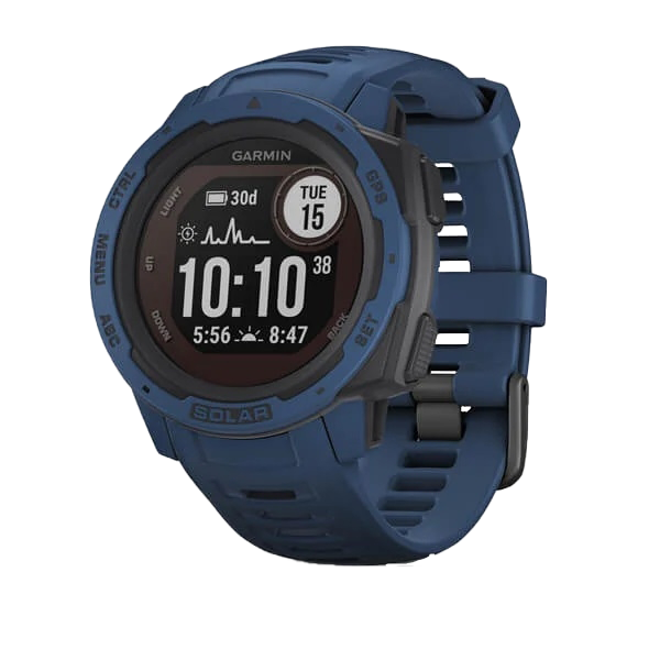 Garmin Instinct Solar smartwatch in tidal blue with silicone strap (010-02293-11)