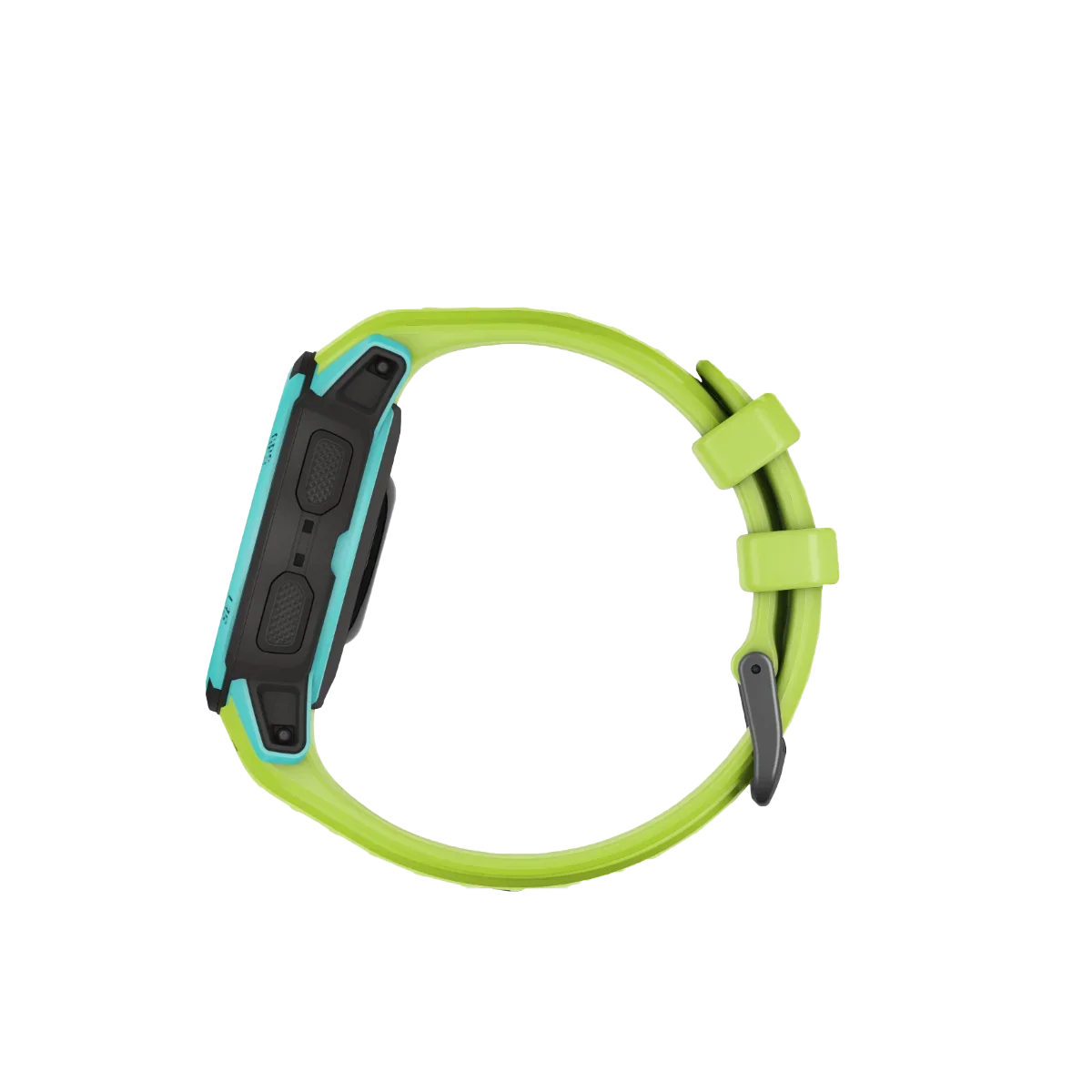 Garmin Instinct 2S Surf Edition smartwatch with lime-green band and teal bezel