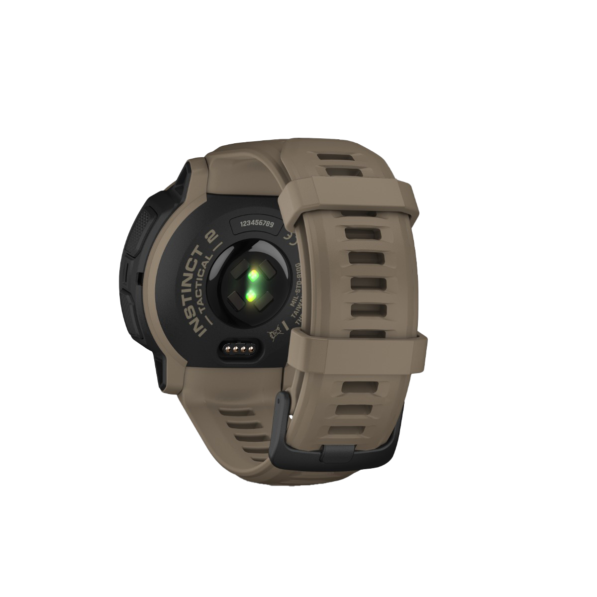 Garmin Instinct 2 Solar Tactical Edition smart watch in coyote tan with tan silicone strap