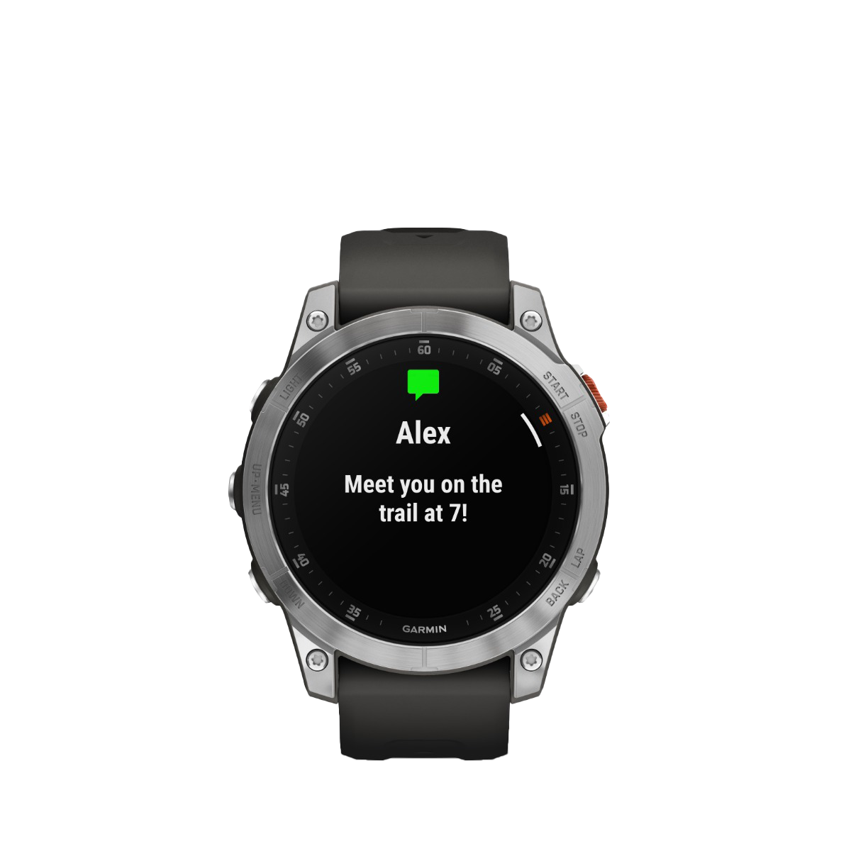 Garmin Epix Gen 2 smartwatch, slate steel case with black band, refurbished with maps