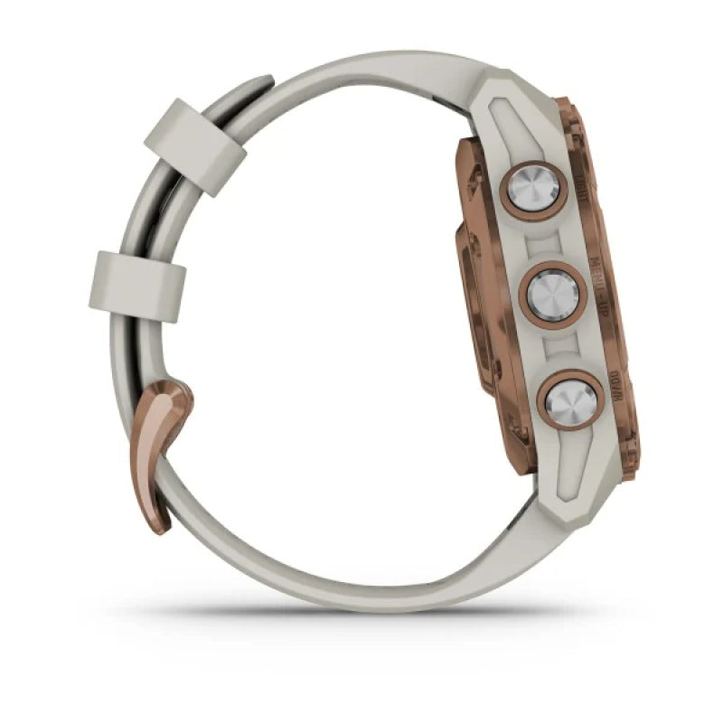 Garmin Descent Mk3i smartwatch with bronze PVD titanium case and French gray silicone band