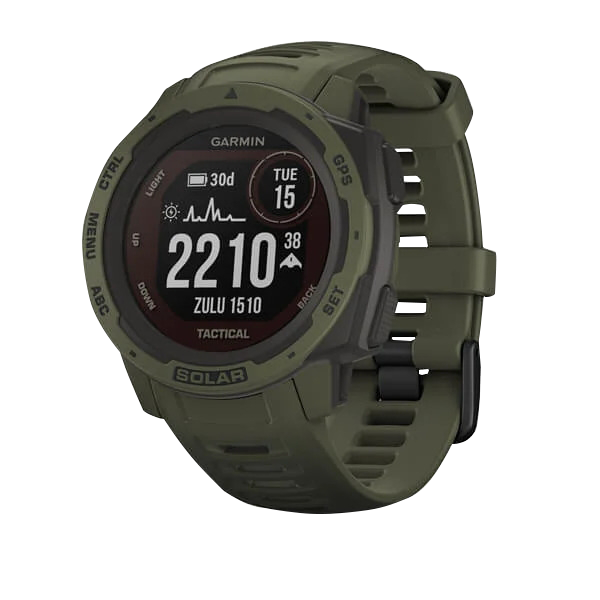 Garmin Instinct Solar Tactical Edition Moss smartwatch, olive-green rugged GPS watch 010-02293-14
