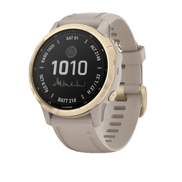 Garmin Fenix 6S Pro Solar - Light Gold with Light Sand Band (010-02409-10) by Garmin