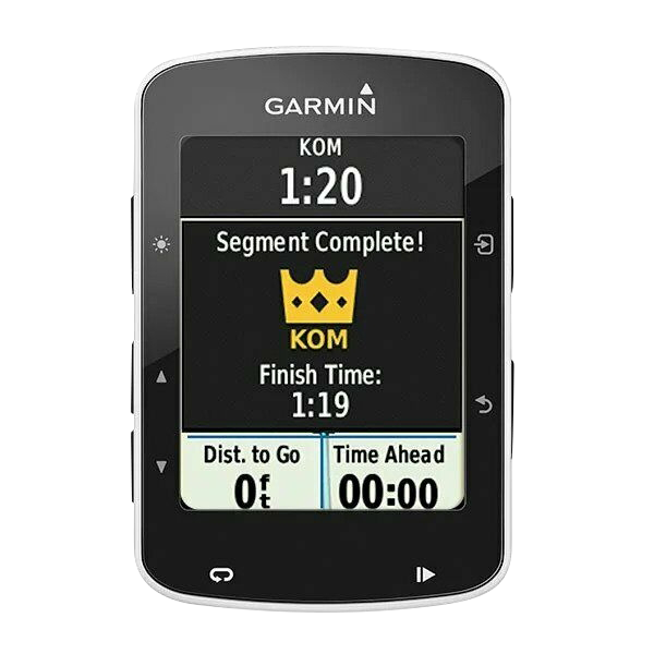 Garmin Edge 520 bicycle computer, refurbished; black device with Garmin logo