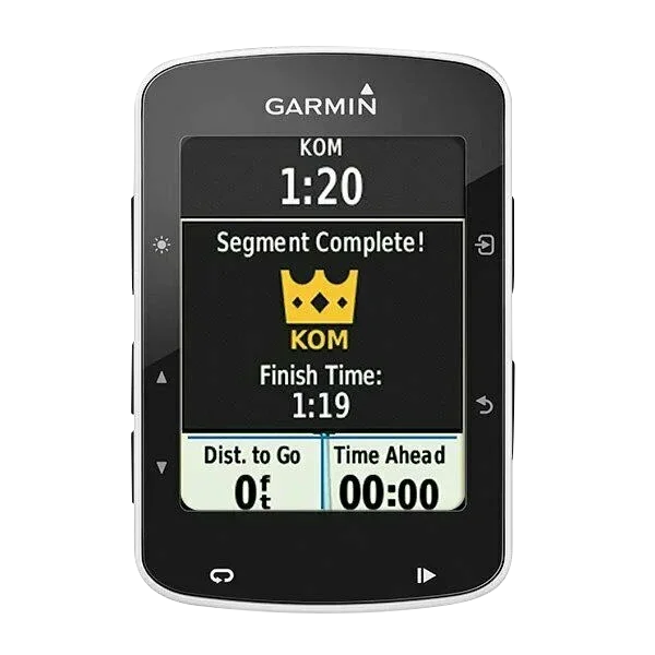 Garmin Edge 520 bicycle computer, refurbished; black device with Garmin logo
