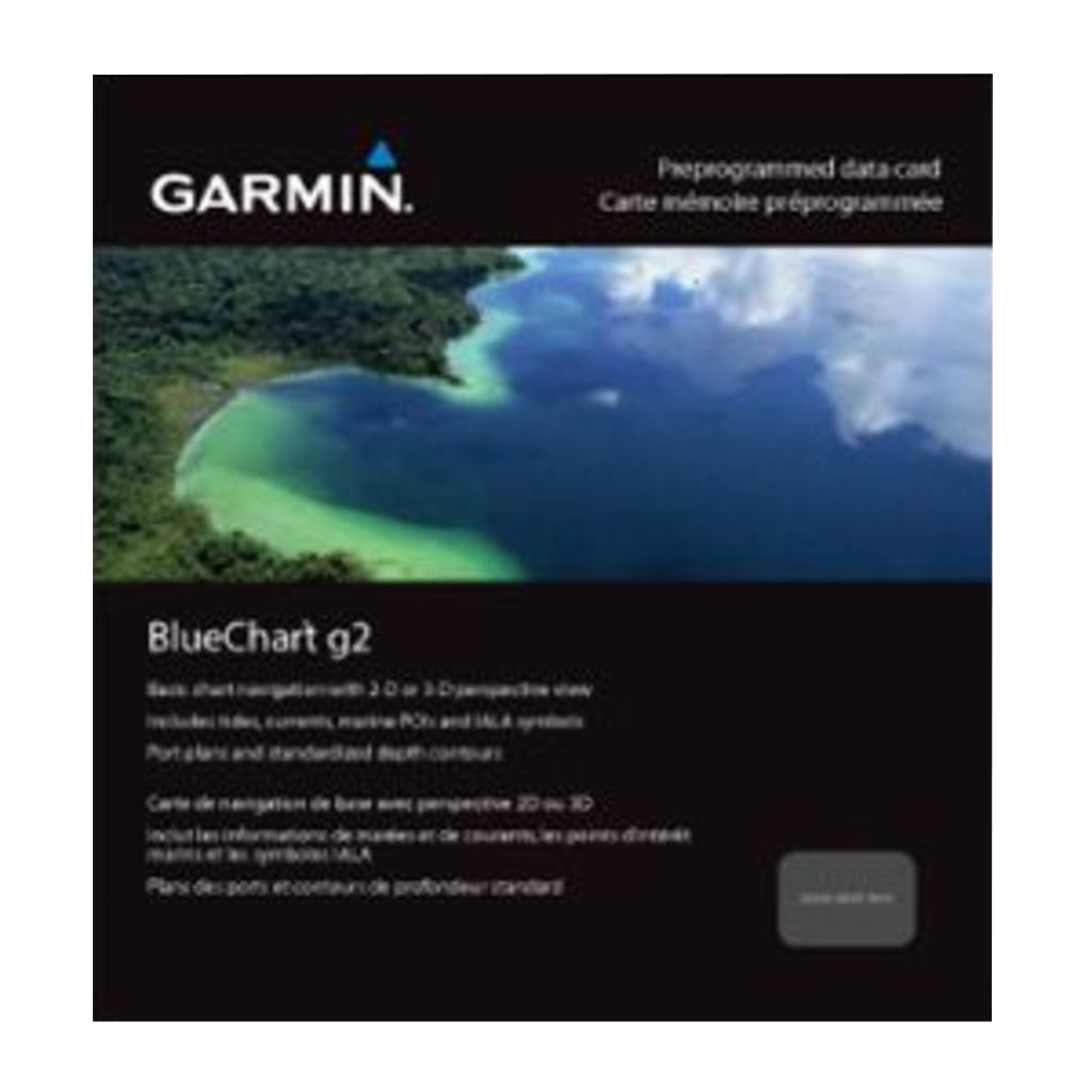 Garmin France Lakes and Rivers BlueChart g3 microSD/SD map card in black Garmin-branded packaging