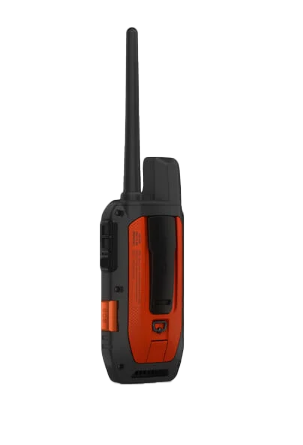 Garmin Alpha 200i handheld GPS dog tracking device in orange and black