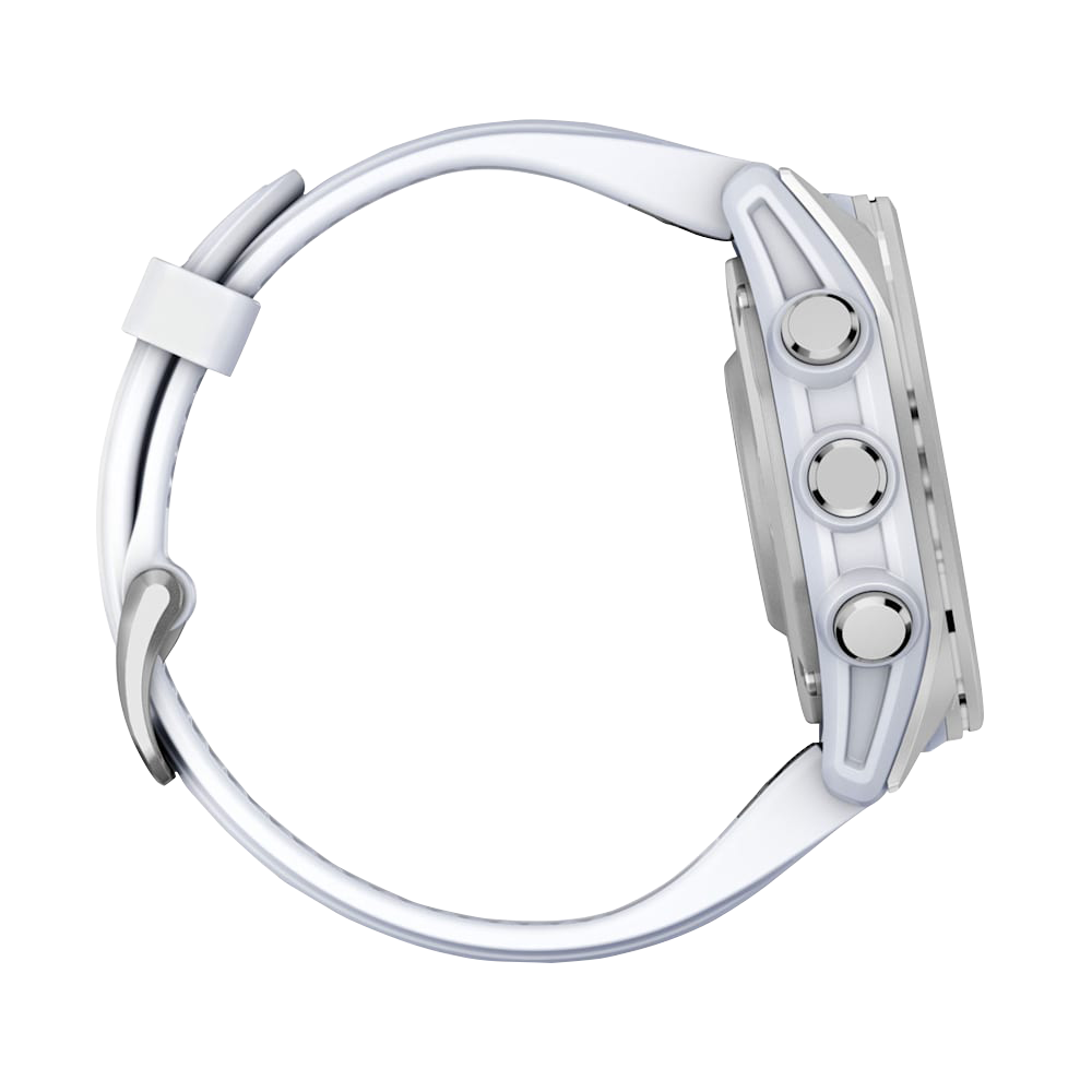 Garmin Fenix 8, AMOLED 43mm, Silver with Whitestone Silicone Band (010-02903-00) by Garmin